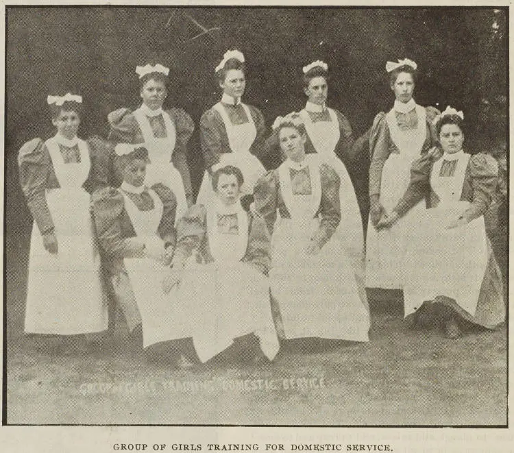 Group of girls training for domestic service