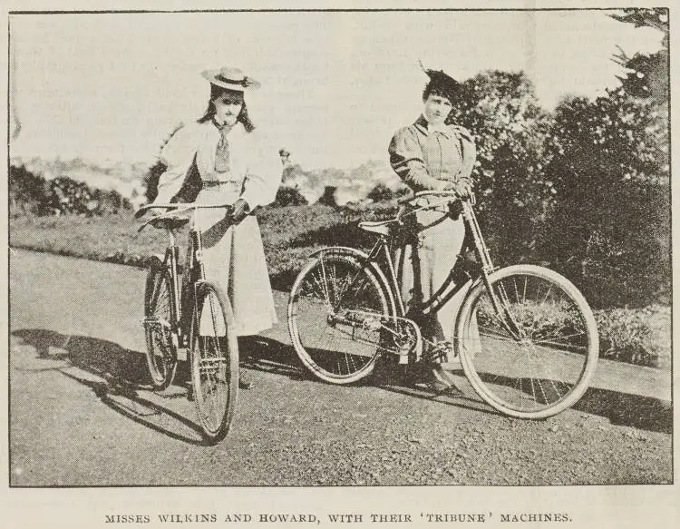 Misses Wilkins and Howard, with their 'Tribune' machines