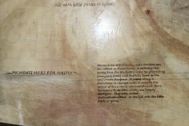 Detail from painting by Allie Eagle, Massey Library, Massey, 2015