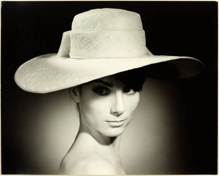 Susanna Fraser wearing a broad-brimmed hat, 1960s