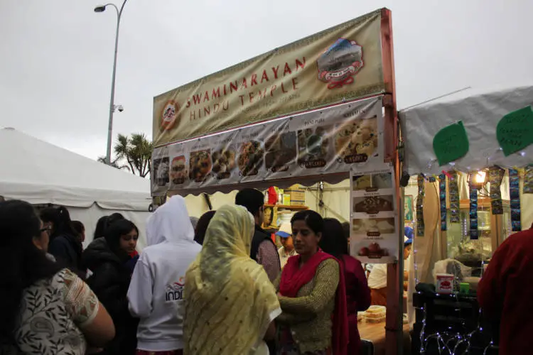 Traditional Indian food stalls at Diwali.