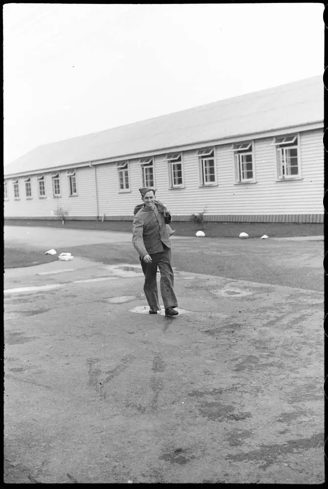 Soldier at Papakura Camp, 1940s