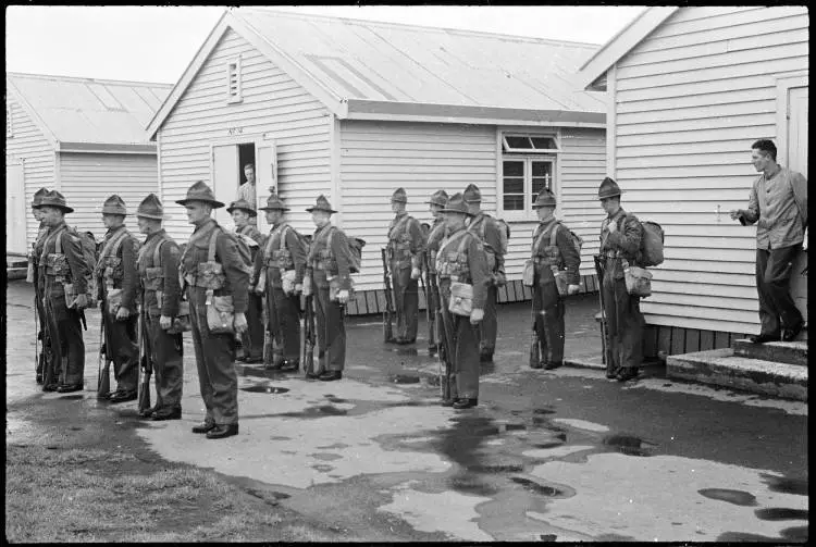 Soldiers at Papakura Camp, 1940s