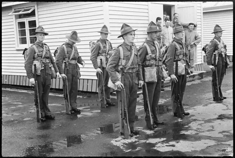 Soldiers at Papakura Camp, 1940s