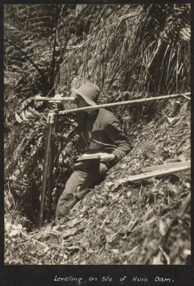 Levelling at Huia Dam site