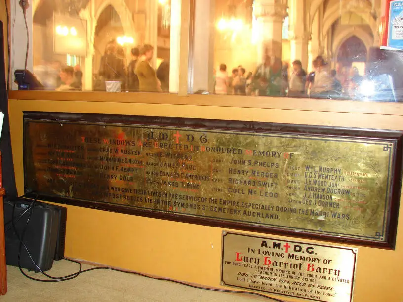 St Paul's Church, Symonds Street, soldiers and sailors plaque, 2014