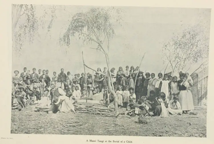 A Māori tangi at the burial of a child