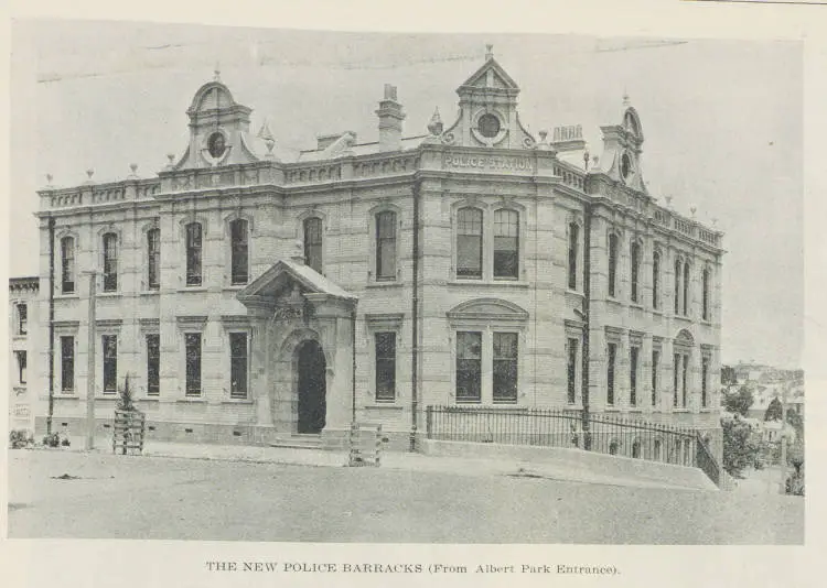 The new Police Barracks, from the Albert Park Entrance