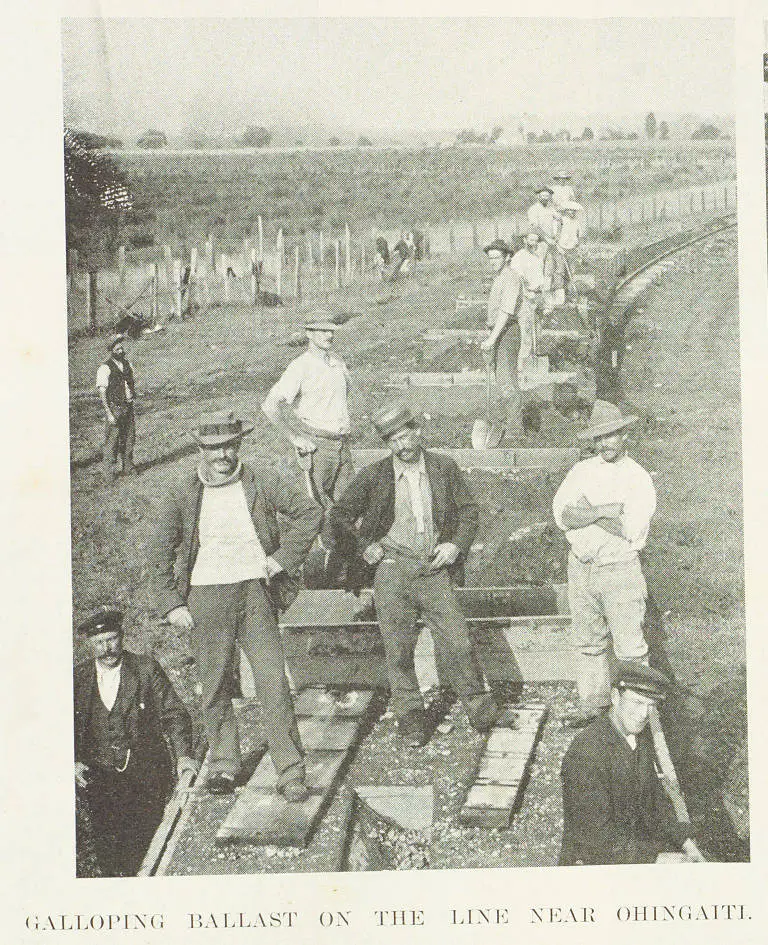 Galloping ballast on the line near Ohingaiti