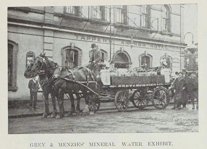 Grey & Menzies' mineral water exhibit