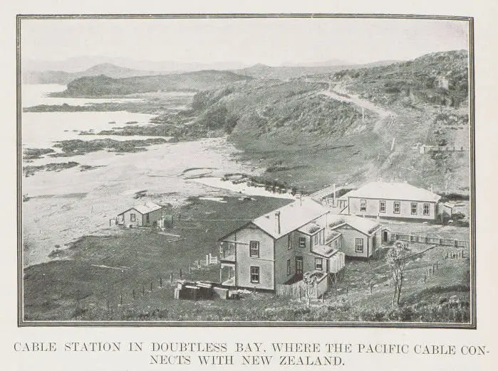 Cable station in Doubtless Bay, where the pacific cable connects with New Zealand