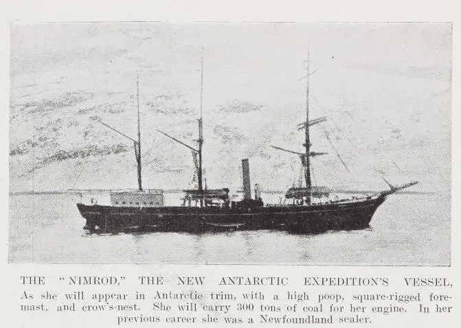 The Nimrod, the new Antarctic expedition's vessel