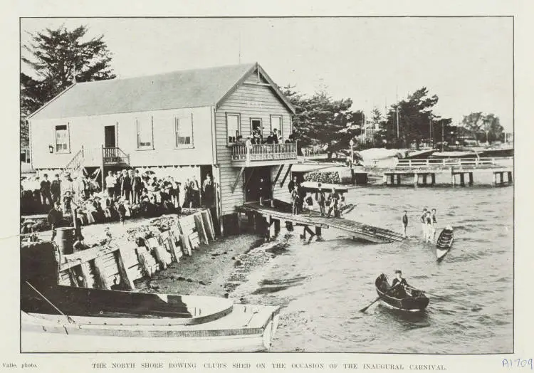 The North Shore Rowing Club's shed on the occasion of the inaugural carnival