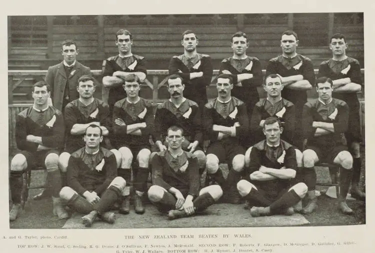 Taffy's triumph: defeat of the New Zealand rugby footballers by Wales: the New Zealand team