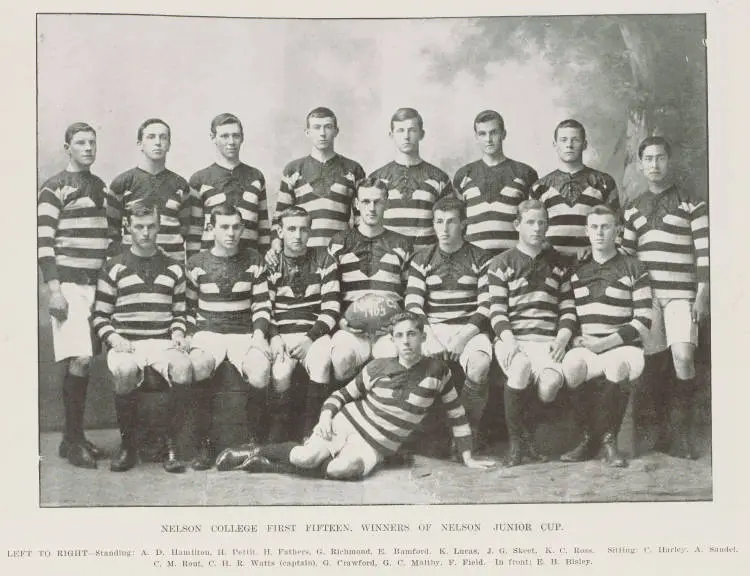 Nelson College first fifteen, winners of Nelson Junior cup