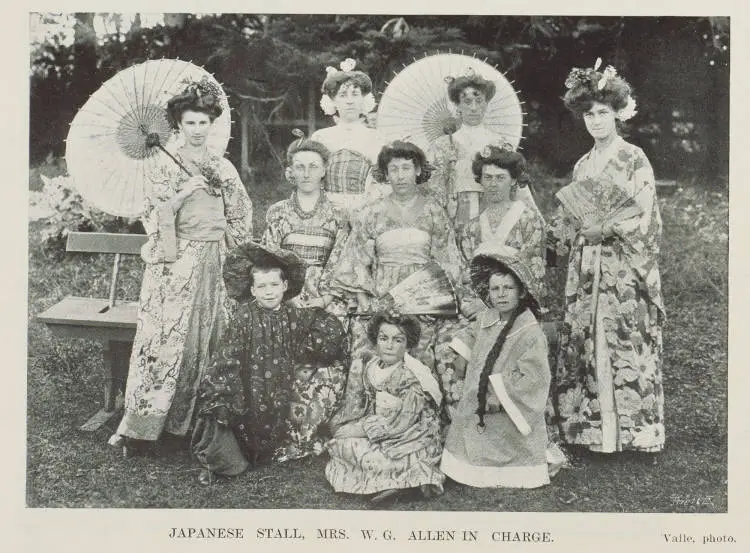 Japanese stall, Mrs W G Allen in charge