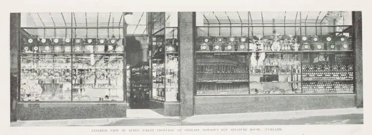 Exterior view of Queen Street frontage of Stewart Dawson's new treasure house, Auckland