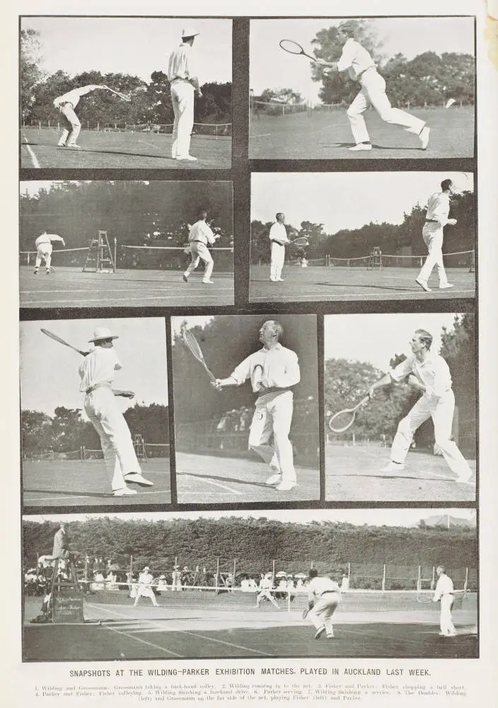 Snapshots at the Wilding-Parker exhibition matches, played in Auckland last week