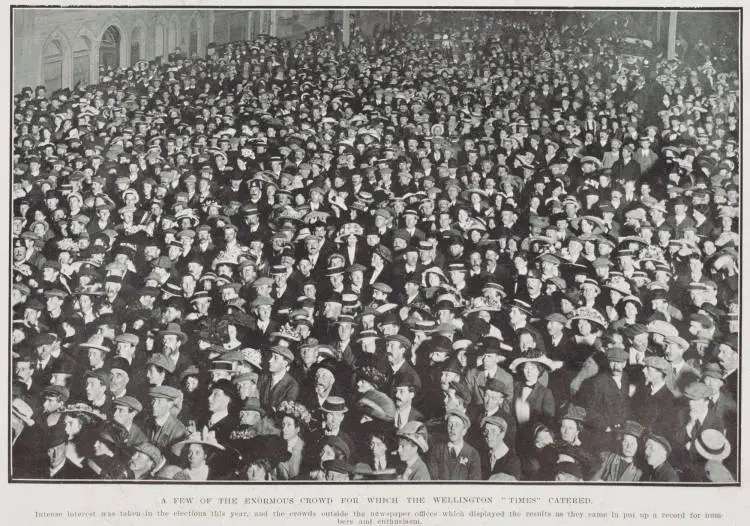 A few of the enormous crowd for which the Wellington 'Times' catered