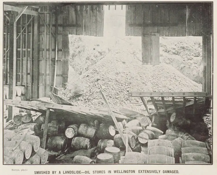 Smashed by a landslide-oil stores in Wellington extensively damaged