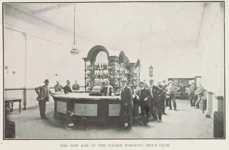 The new bar at the Napier Working Men's Club