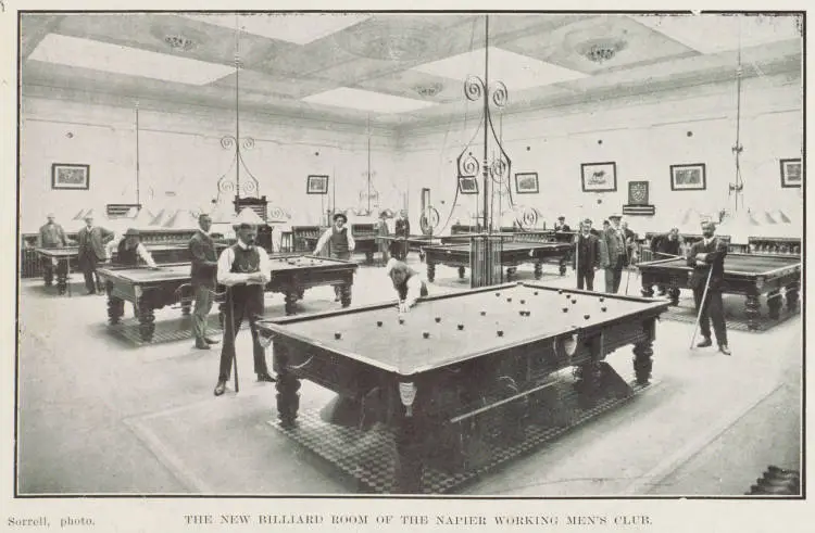 The new billiard room of the Napier Working Men's Club