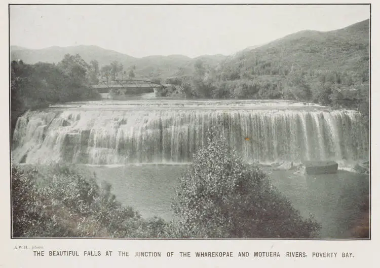 The beautiful falls at the junction of the Wharekopae and Motuera rivers, Poverty Bay