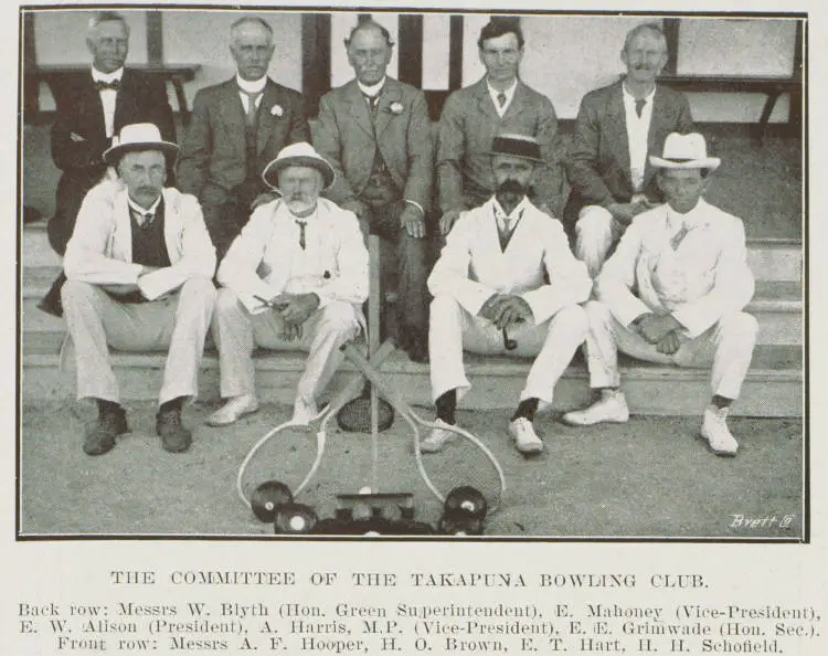 The committee of the Takapuna Bowling Club