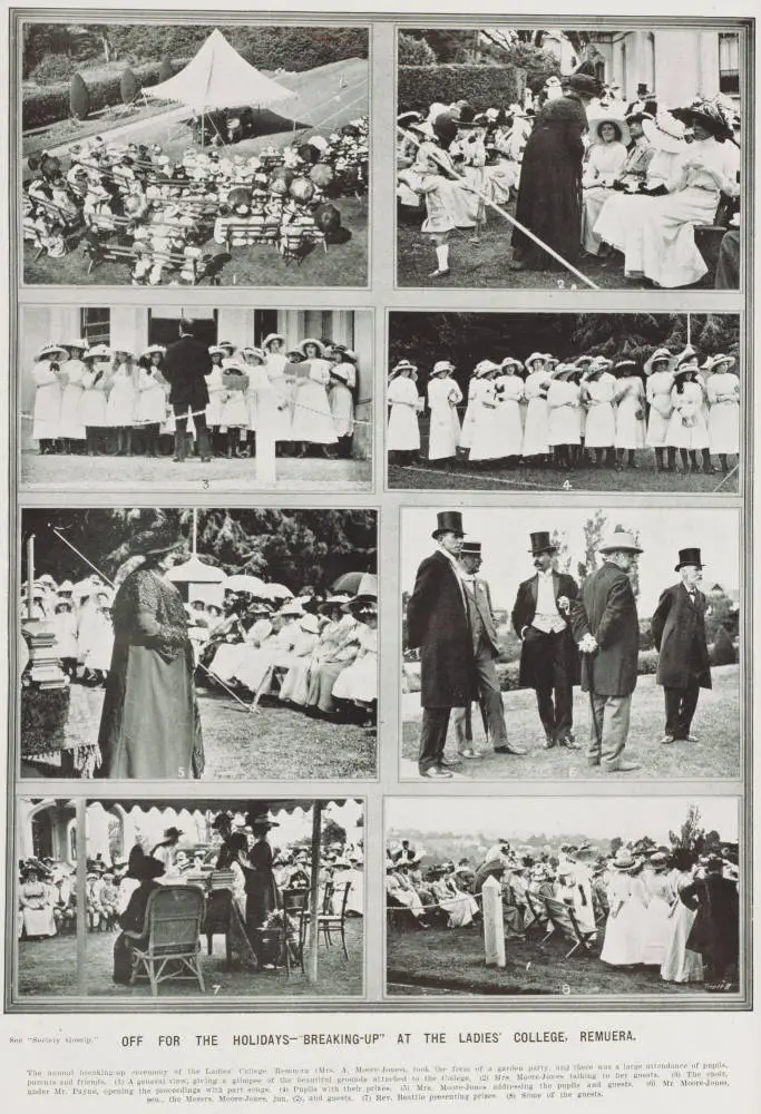 Off for the holidays - 'breaking up' at the Ladies' College, Remuera