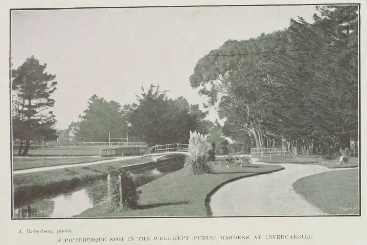 A picturesque spot in the well-kept gardens at Invercargill