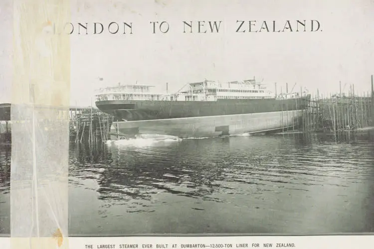 The largest steamer ever built at Dumbarton - 12,500-ton liner for New Zealand