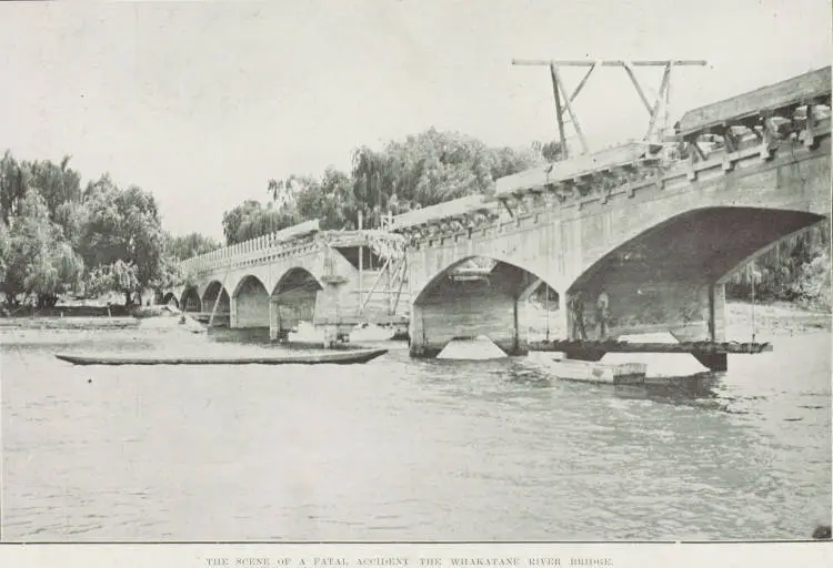 The scene of a fatal accident - the Whakatane River bridge