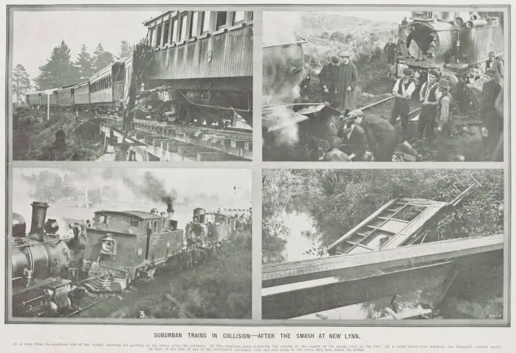 Suburban trains in collision - after the smash at New Lynn