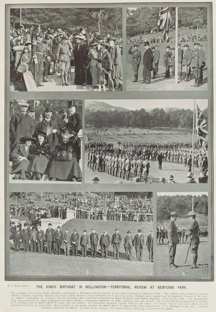 The King's birthday in Wellington - territorial review at Newtown Park