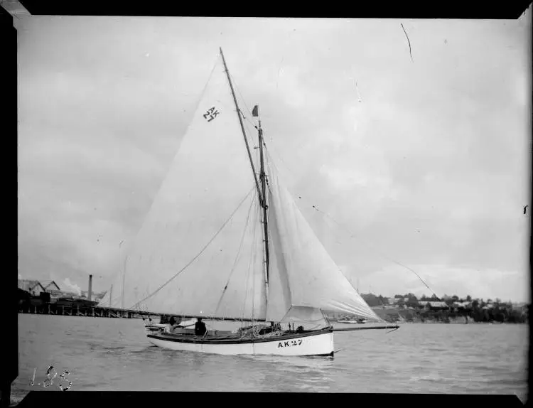 The yacht in Freemans Bay