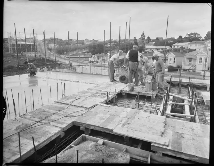 Construction in Beresford Street, Freemans Bay, 1960