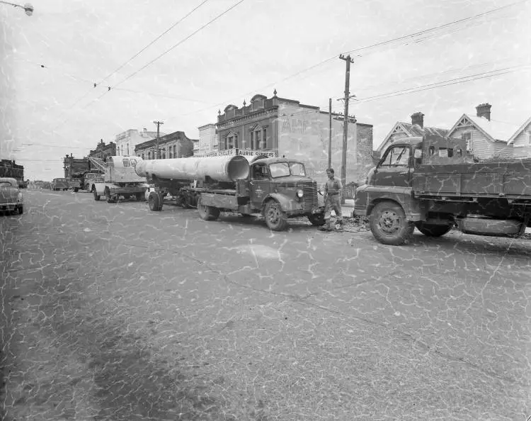 Ponsonby Road construction, Grey Lynn, 1957