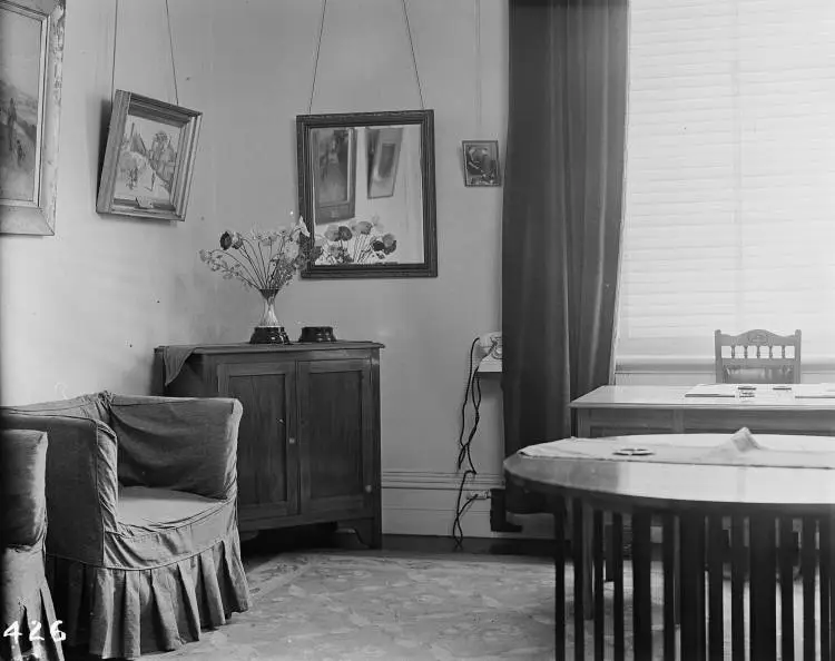 A furnished sitting room, 1950