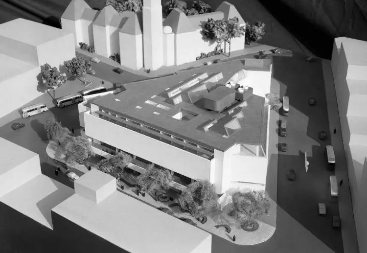Model of the proposed Auckland Public Library, 1964
