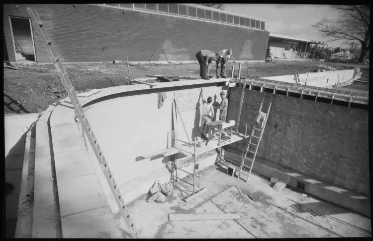 Point Erin Pools construction, Herne Bay, 1962