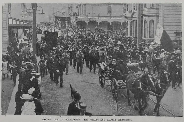 Labour Day in Wellington; the trades and labour procession
