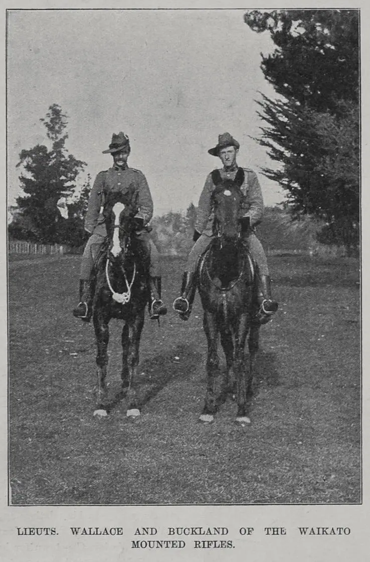 Lieutenant Wallace and Buckland of the Waikato Mounted Rifles