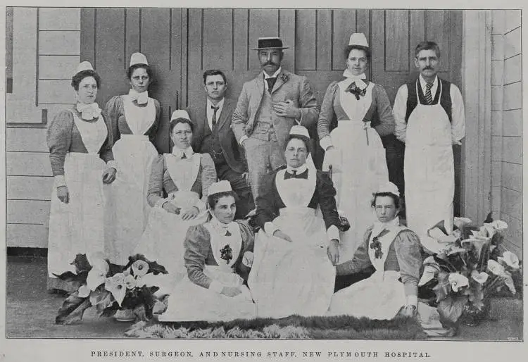 President, Surgeon and nursing staff from the New Plymouth hospital