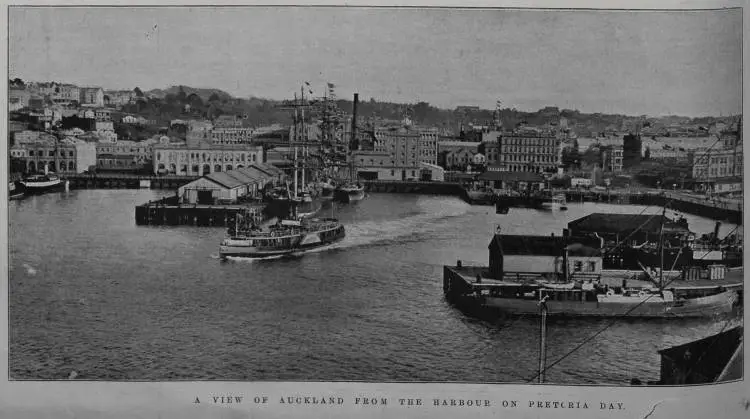 A view of Auckland from the harbour on Pretoria Day