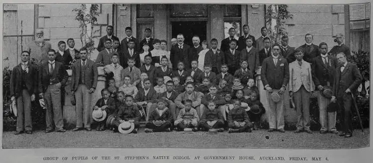 Group of pupils from St Stephens Native School at Government House
