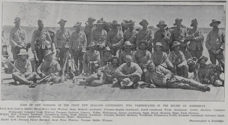 Some of the members of the First New Zealand Contingent, who participated in the relief of Kimberley