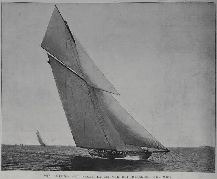 The America Cup yacht races: the cup defender Columbia
