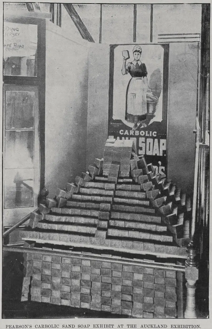 Pearson's Carbolic Sand Soap exhibit at the Auckland Exhibition