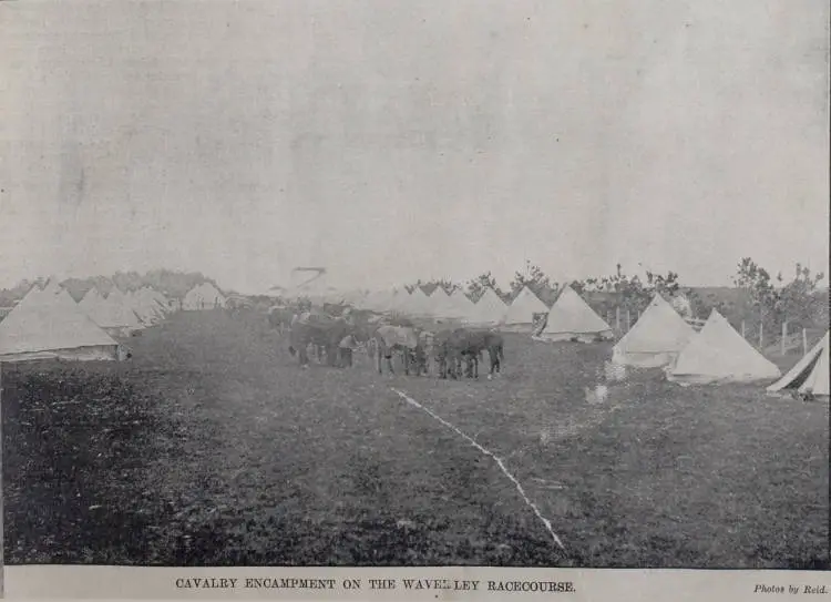 Cavalry encampment on the Waverley Racecourse