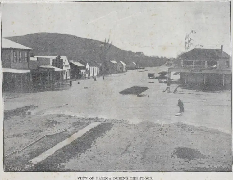 View of Paeroa during the flood